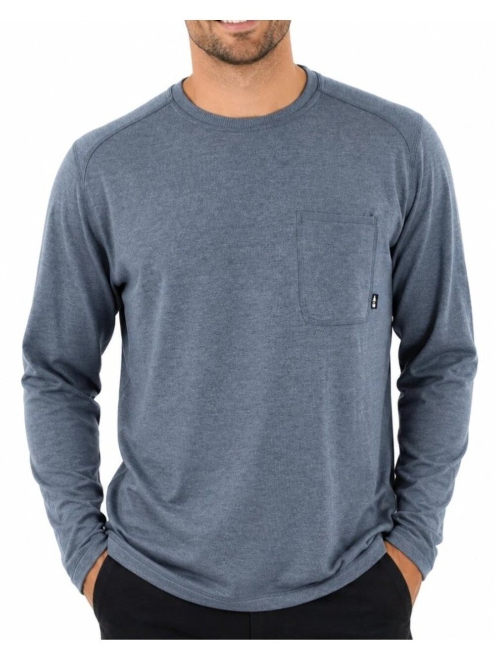 NWT Bass Outdoor Men's XL Utili-Tee Blue Long Sleeve Shirt